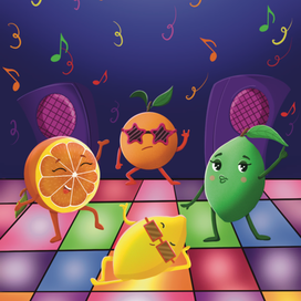 Иллюстрация для упаковки чая. Кислый движ