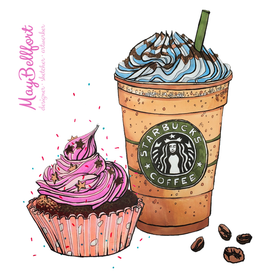 Крфе и панкейк - иллюстрация маркерами