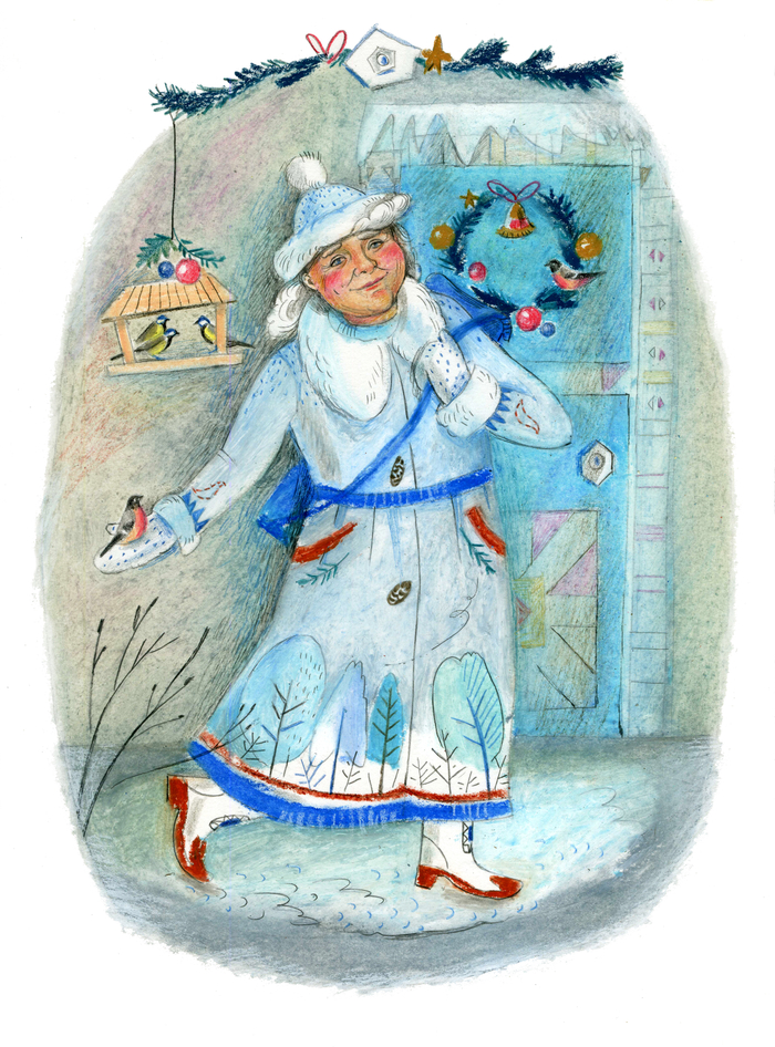 Тётушка-зима. Иллюстрация к зимней сказке