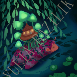 Передвижной дом, сказочная иллюстрация