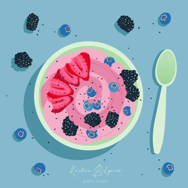 Фруктовое смузи с черным кунжутом