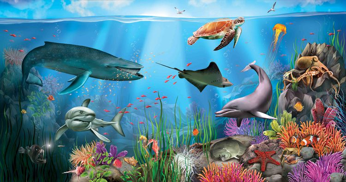 ИЛЛЮСТРАЦИИ ДЛЯ КНИГИ ПРО ЖИВОТНЫХ. Под Водой.