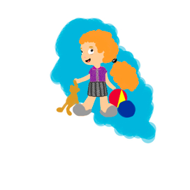 девочка с игрушками