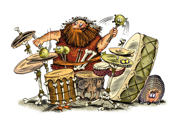 Иллюстрация к книге А. Усачёва «Первобытная история», издательство «Азбука», 2015 г.