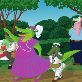 В парке культуры и отдыха (в цвете)