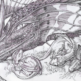 Драконица с драконятами