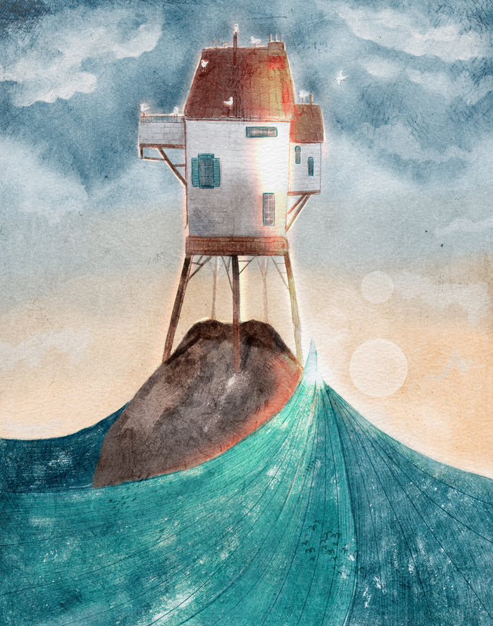 The falling beam of light