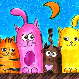 Котики на крыше