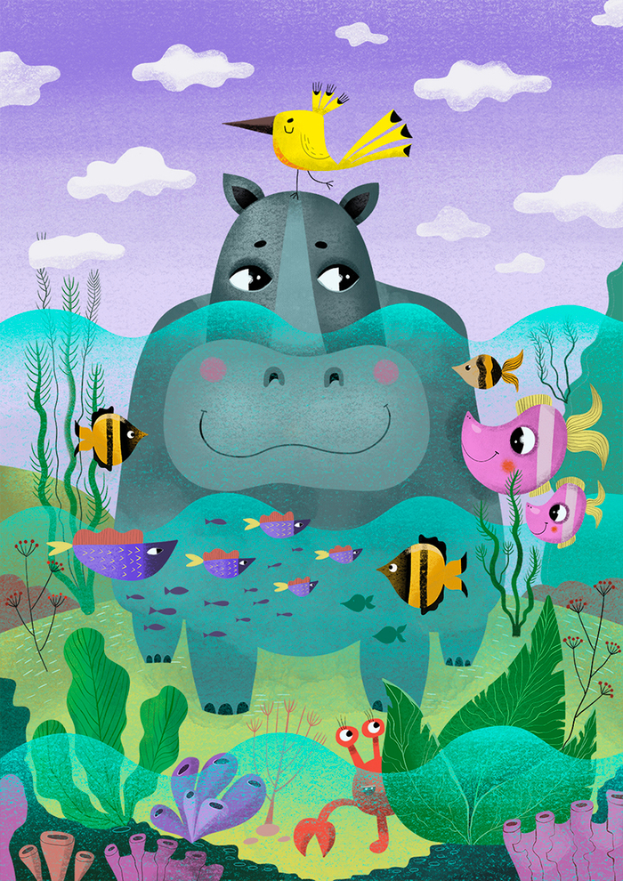 Бегемотик на прогулке