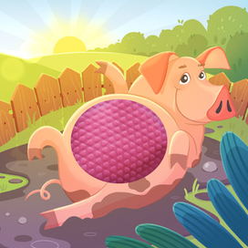 Книжный разворот для тактильной книжки Ферма