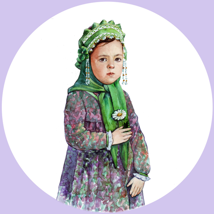 Маленькая девочка с ромашкой 