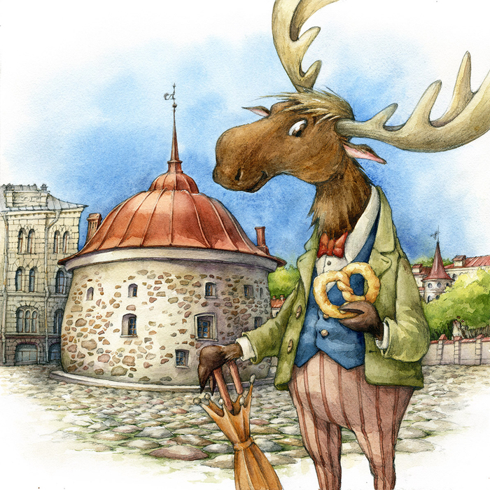 Открытка Выборг Круглая башня