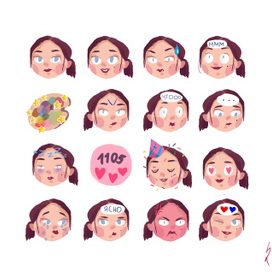 стикеры, портрет