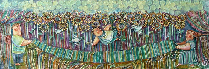 Над подсолнухами