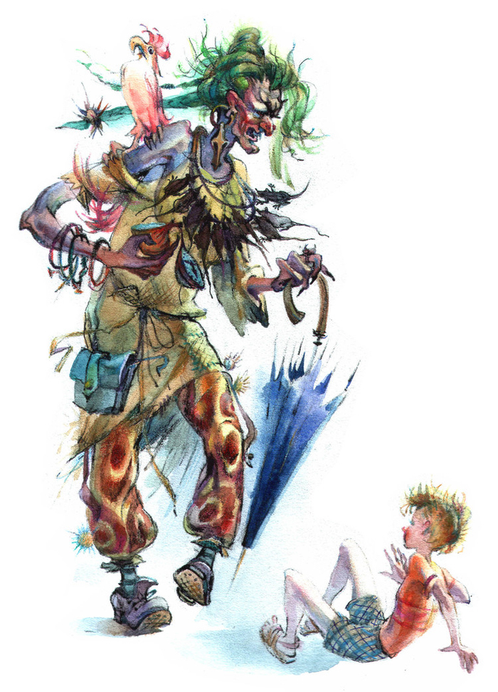 Илл. к кн. Ю.Володина "Приключения Юры Шилина в стране грубиянов", 1998