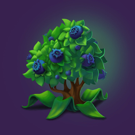 Blueberry bush illustration