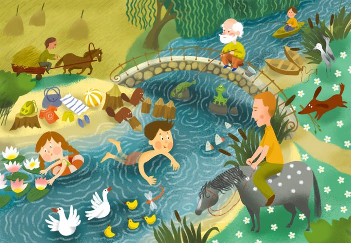 купание в реке