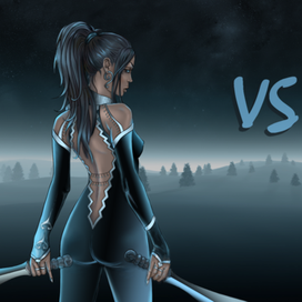 Девушки бьются на мечах