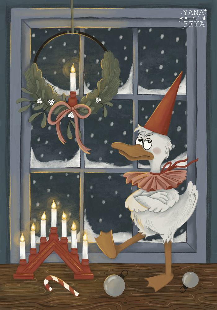 Важный гусь и праздничный колпак