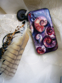 Аэрография на телефоне, живые аммониты