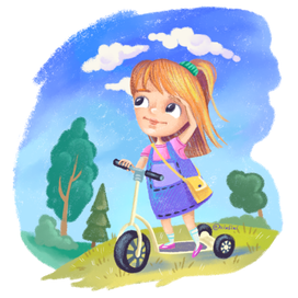 На самокате