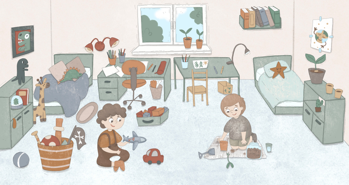 Иллюстрация к книги про мальчишек