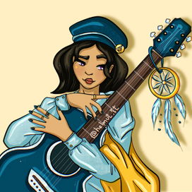 Портрет девушки с гитарой
