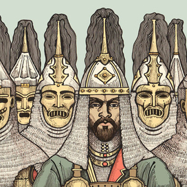 Слово о полку Игореве. Половецкие воины. Заставка.