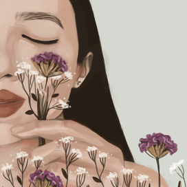 Девушка с цветами