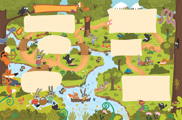 Иллюстрация для Турецкого Детского Журнала (разворот)