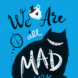 Леттеринг про Чеширского котика