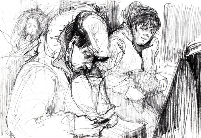 В электричке