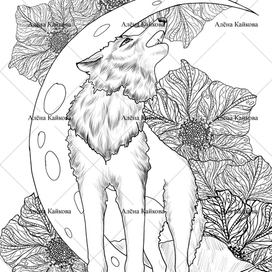 Раскраска "Волк и Морозник"