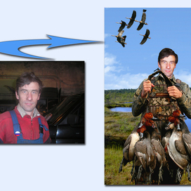 вставка лица в рамку