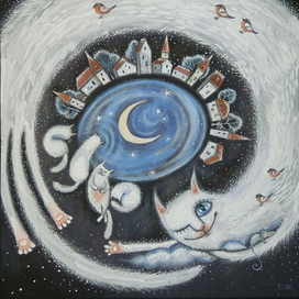 Кошка снежная-нежная