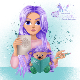 Набор иллюстраций Hedgehogs also like to read