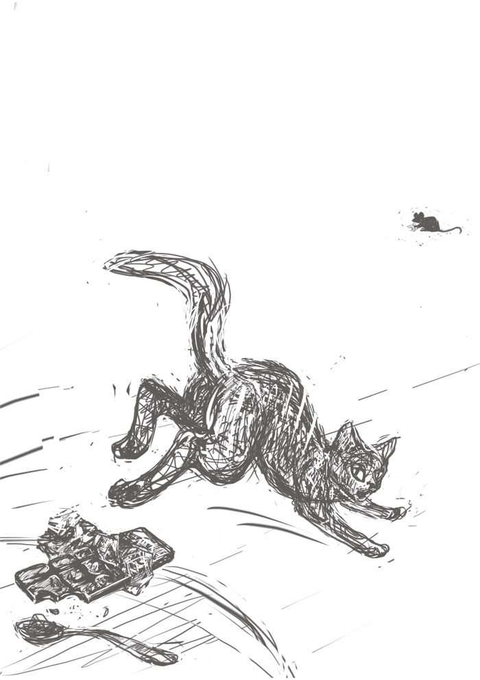Кошка и шоколадка