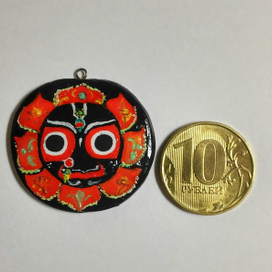 Джаганнат. Роспись миниатюры. Серьги. Кулон