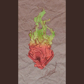 Пылающее зелёным огнём сердце