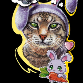 Портрет кошки зайка 