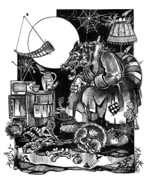 В гостях у волка. Иллюстрация к рассказу А. Краузе