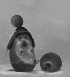 ёж и яблоко