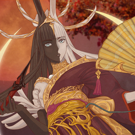 Фанарт на Цукиёми из Final Fantasy XIV