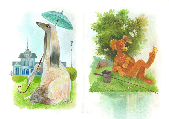 Собака: породистая и беспородная. Иллюстрация к книге Ю. Солодкина "Собаки"