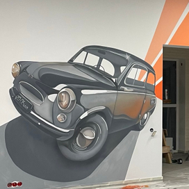 роспись стен в автосалоне