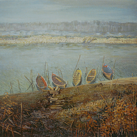 пейзаж с лодками