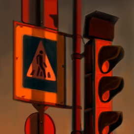 Светофор на закате