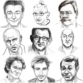 Ряд карикатур на наших российских актеров