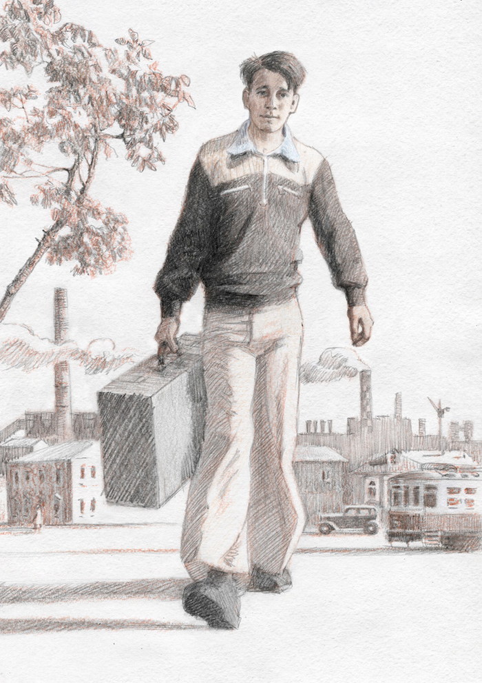 Иллюстрация к роману А. Лиханова "Оглянись на повороте или хроника забытого времени".