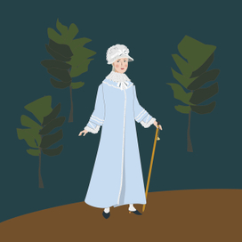 Екатерина II на прогулке